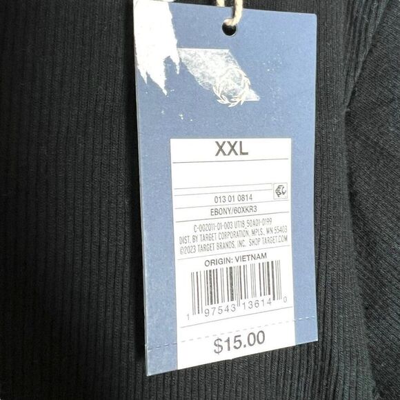 NEW Universal Thread Long Sleeve Shrunken Rib Ebony T-Shirt XXL - Picture 3 of 5